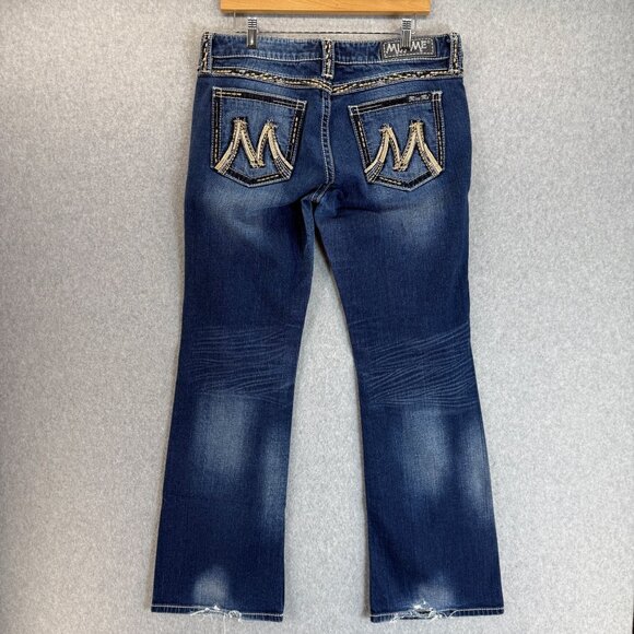 Miss Me The M Series Boot X1008BL Womens Blue Freesia Distressed Jeans‎ 30 x 33 - Picture 1 of 12